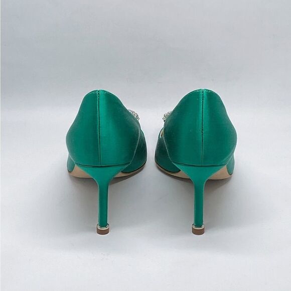 Manolo Blahnik Hangisi 70MM Embellished Satin Pumps size 36.5 - Picture 4 of 12